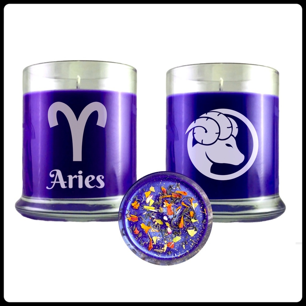 Aries Etched Candle Personalizable